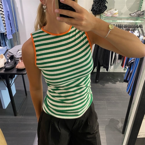 NØRGAARD PAA STRØGET NPS TANK TOP KONTRAST GREEN/ECRU/ORANGE